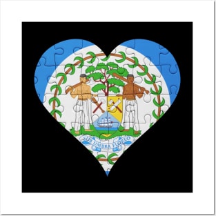 Belizean Jigsaw Puzzle Heart Design - Gift for Belizean With Belize Roots Posters and Art